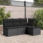 Voir la diapositive 3 : VIDAXL Tabouret de jardin avec coussin noir 55x55x37 cm resine tressee