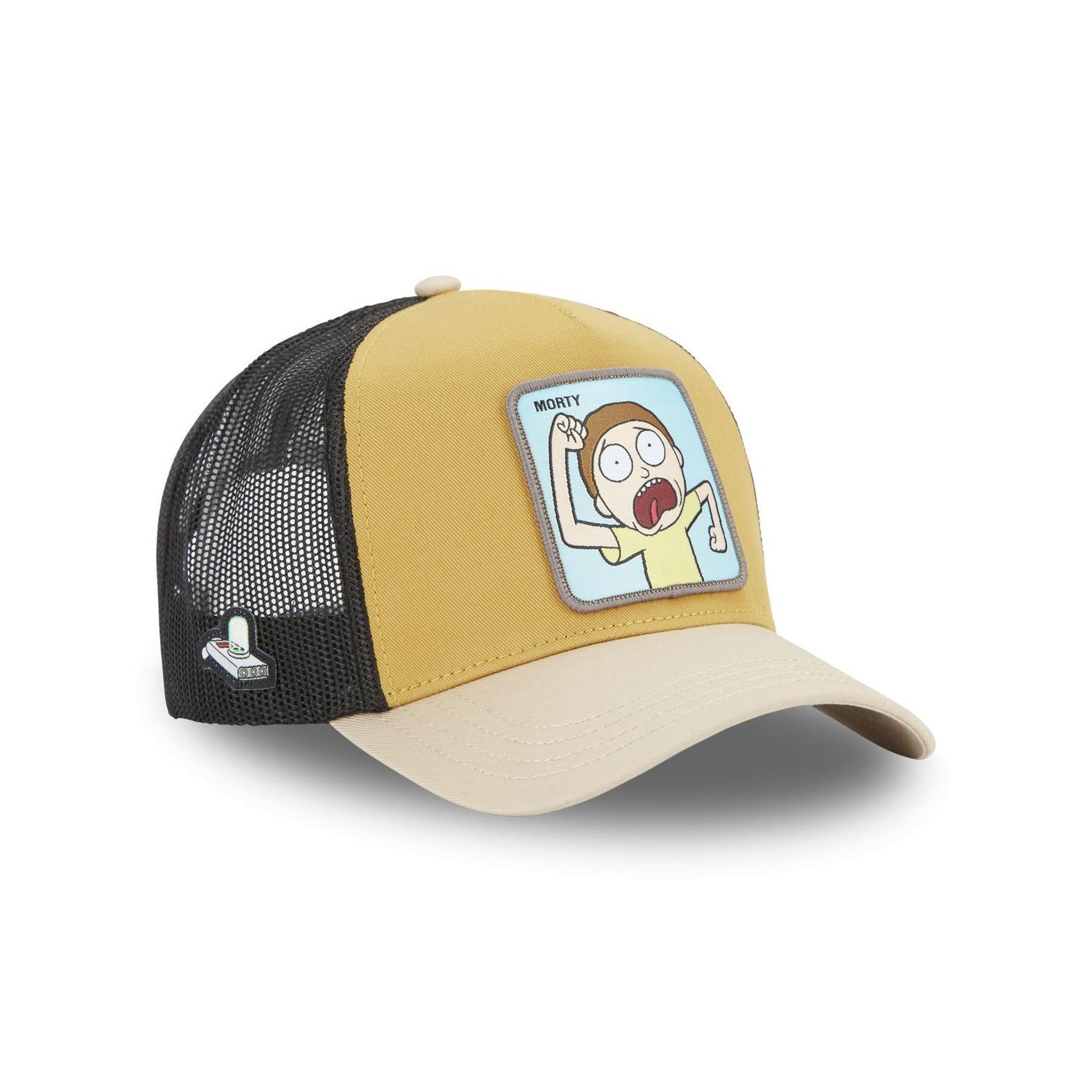 Voir la diapositive 4 : CAPSLAB Casquette trucker en coton avec filet Rick & Morty Yellow