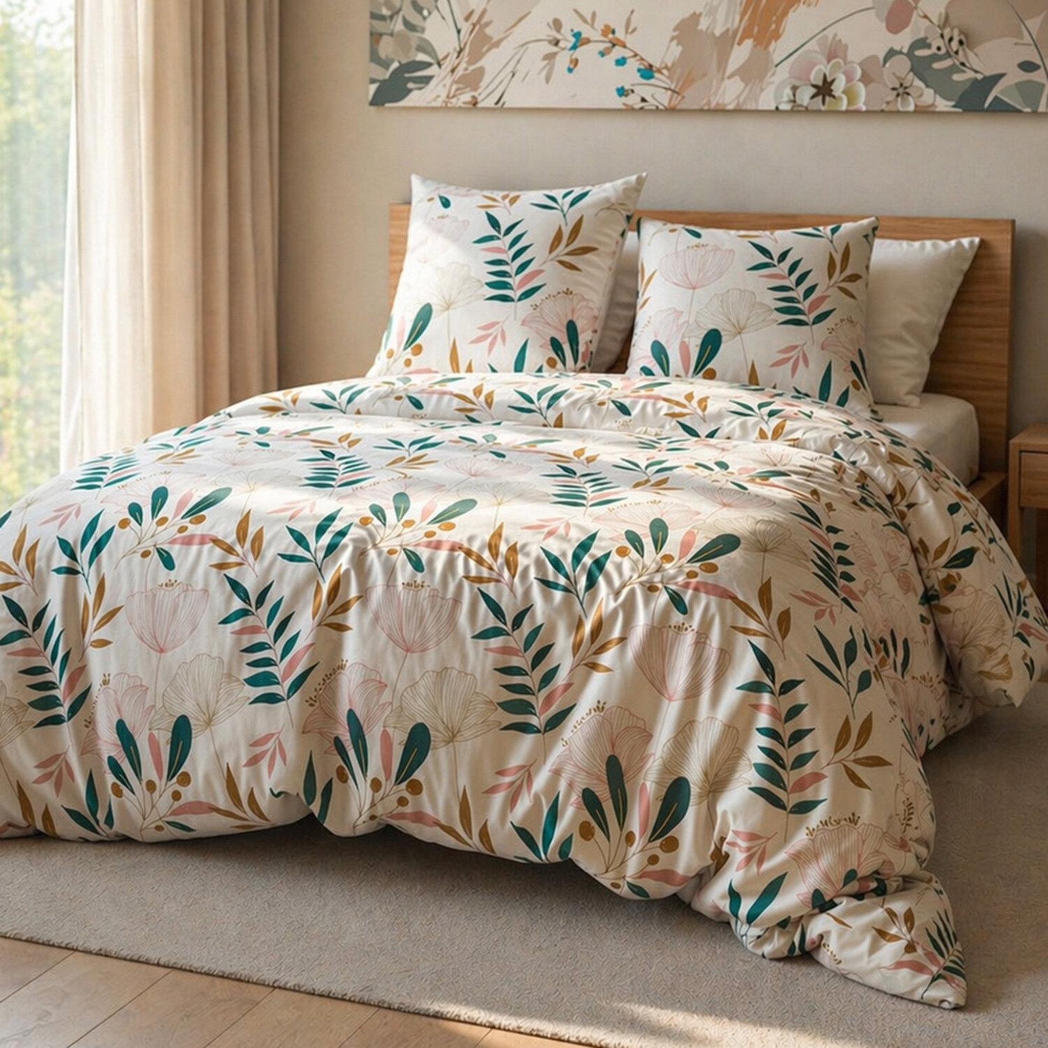 Voir la diapositive 2 : Les Ateliers du Linge Parure housse de couette 100% polyester microfibre 75gsm celia