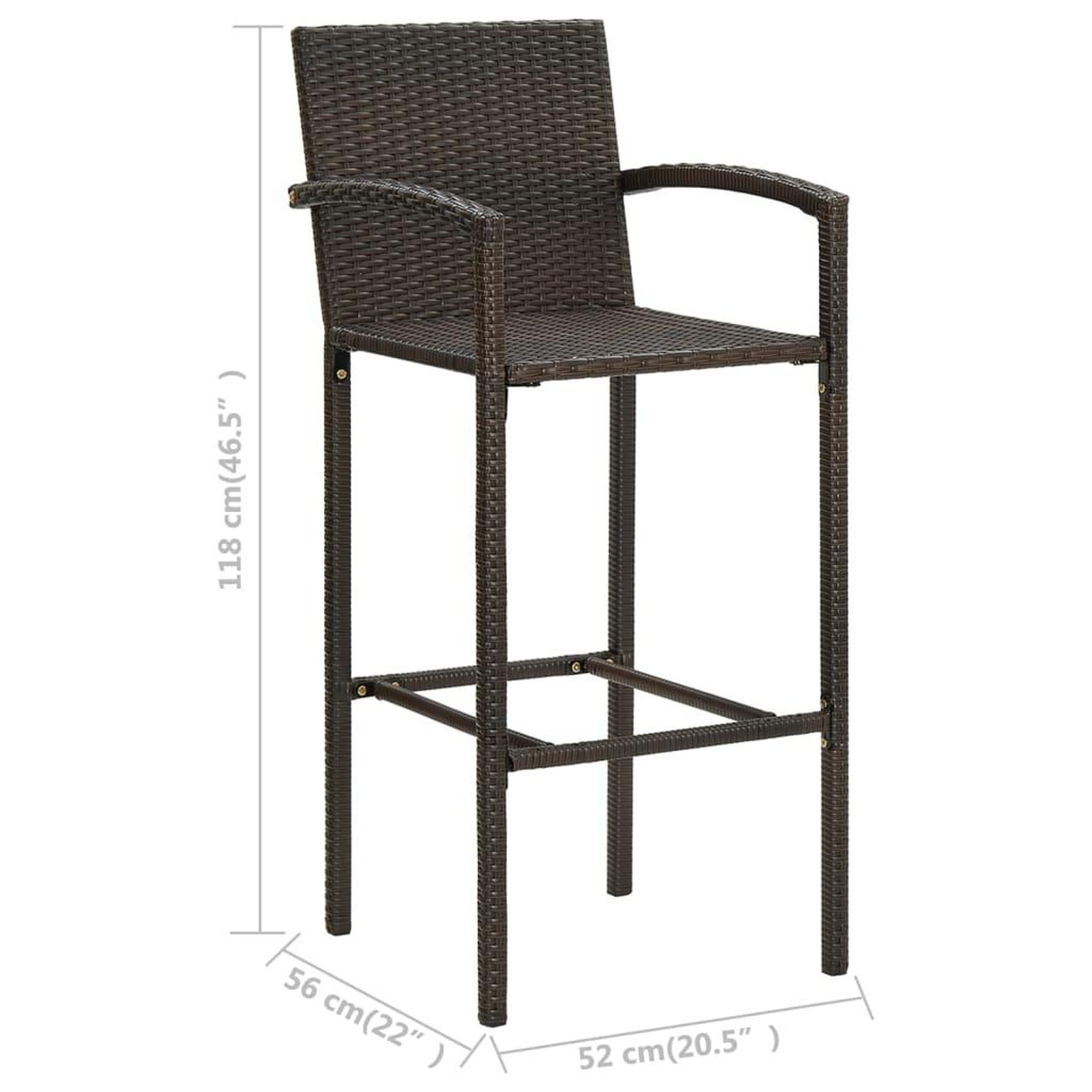 Voir la diapositive 6 : VIDAXL Ensemble de bar d'exterieur 5 pcs accoudoir poly rotin marron