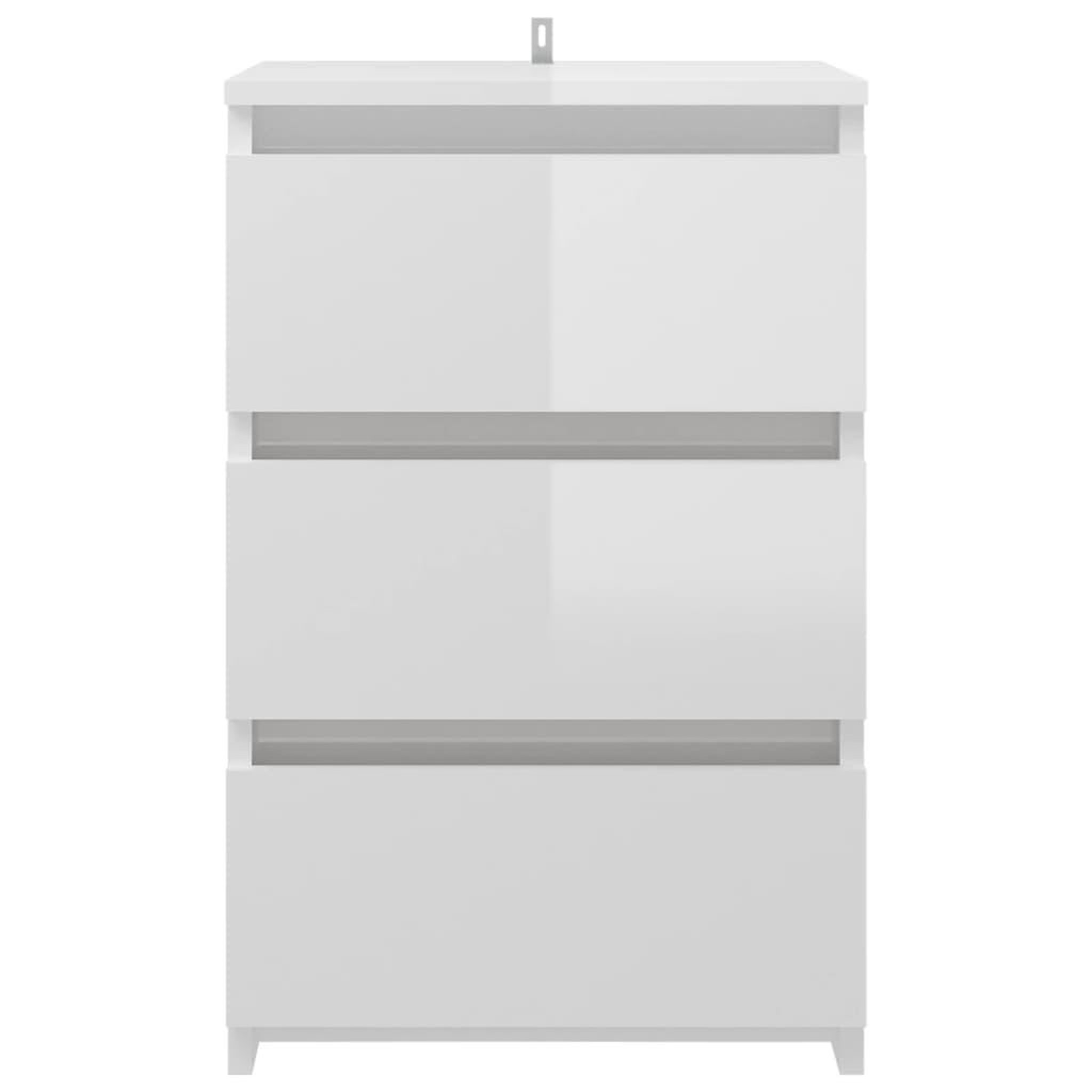 Voir la diapositive 3 : VIDAXL Table de chevet Blanc brillant 40x35x62,5 cm Agglomere