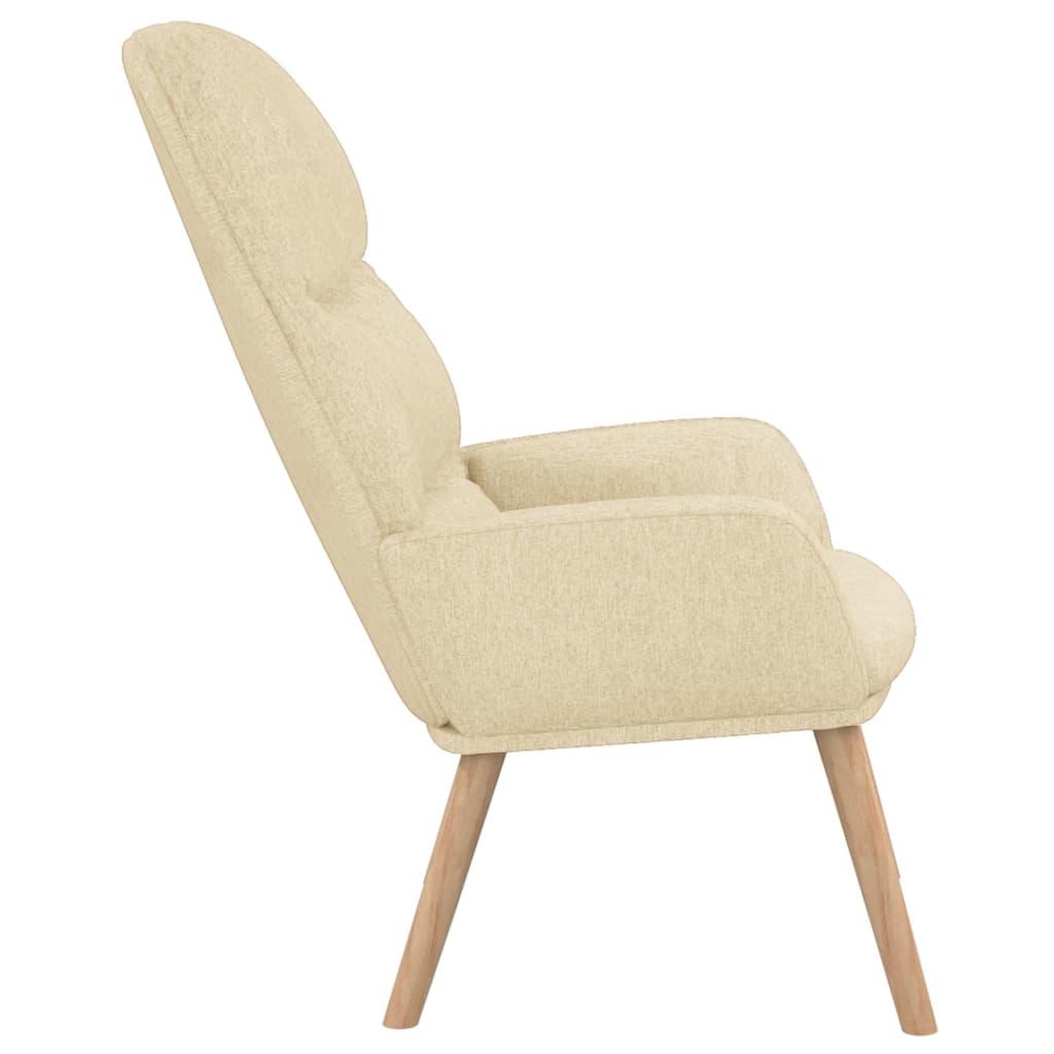 Voir la diapositive 4 : VIDAXL Chaise de relaxation Creme Tissu