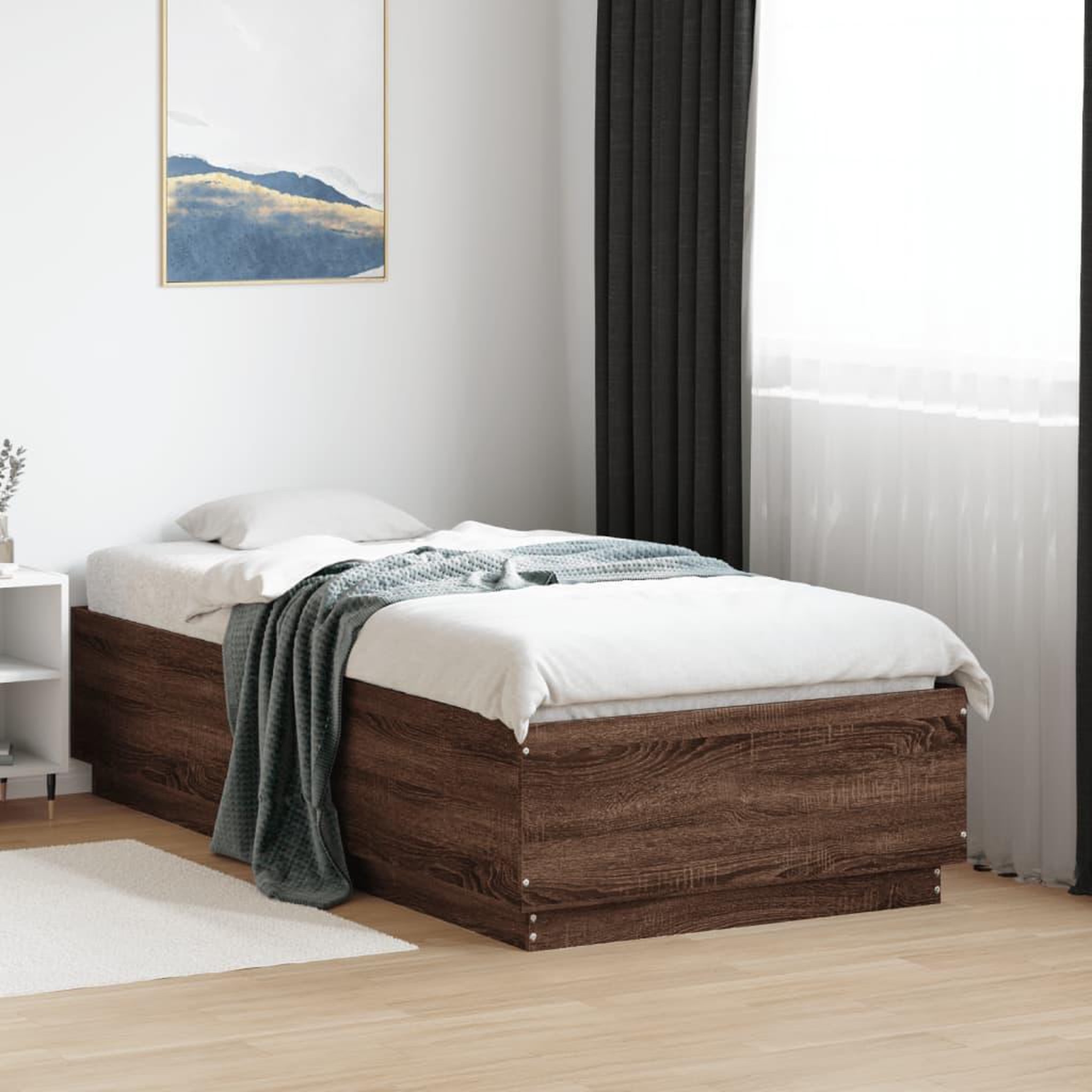 VIDAXL Cadre de lit sans matelas chene marron 75x190 cm