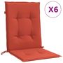 Voir la diapositive 2 : VIDAXL Coussins de chaise a dossier bas lot de 6 rouge melange tissu