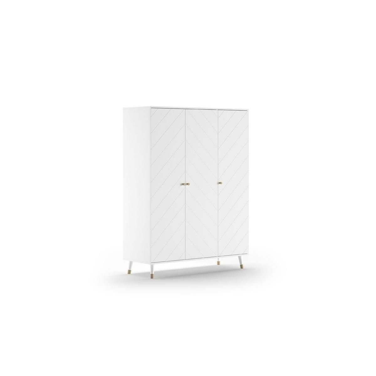 Vipack Billy Armoire 3 Portes Blanc