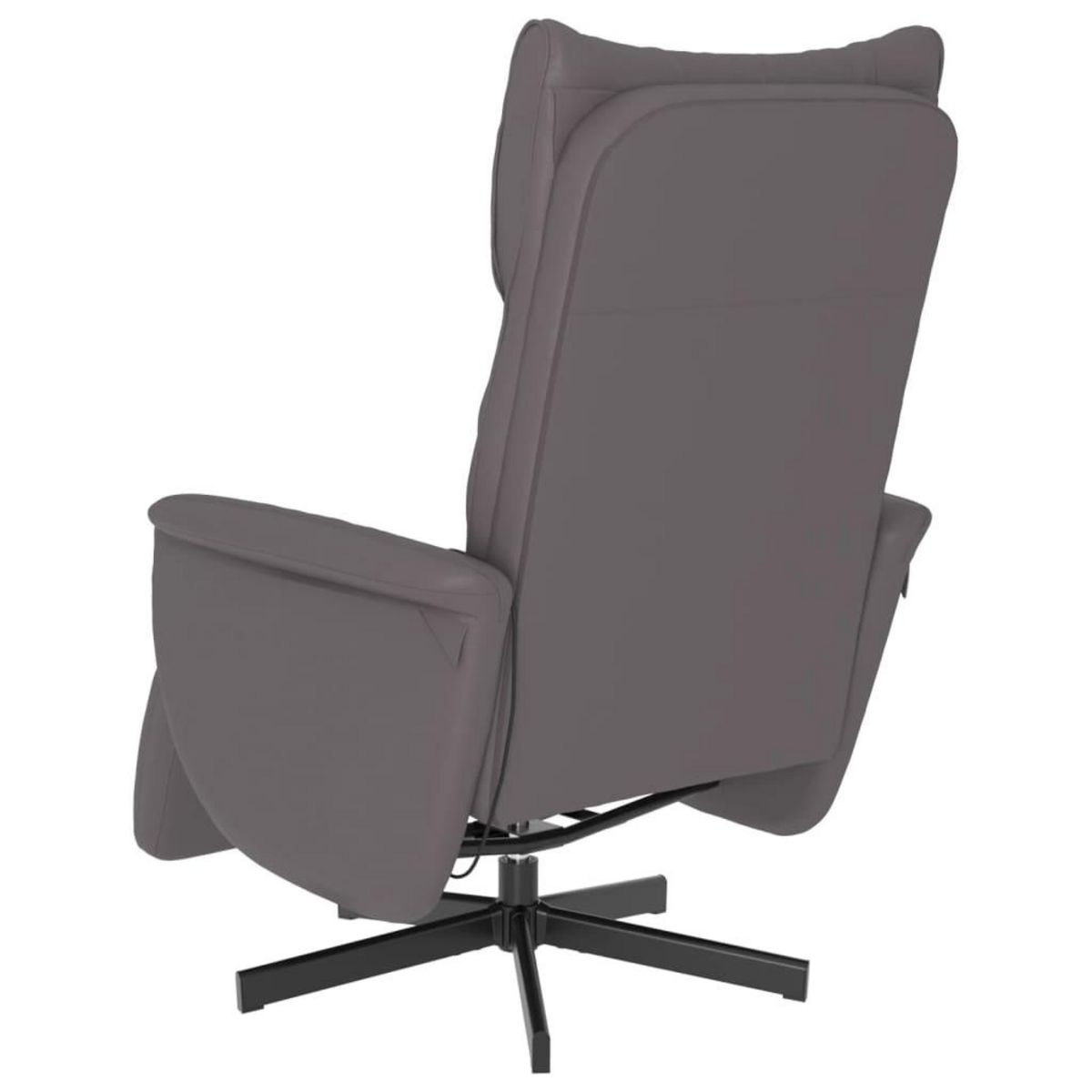 VIDAXL Fauteuil inclinable de massage repose-pieds gris similicuir