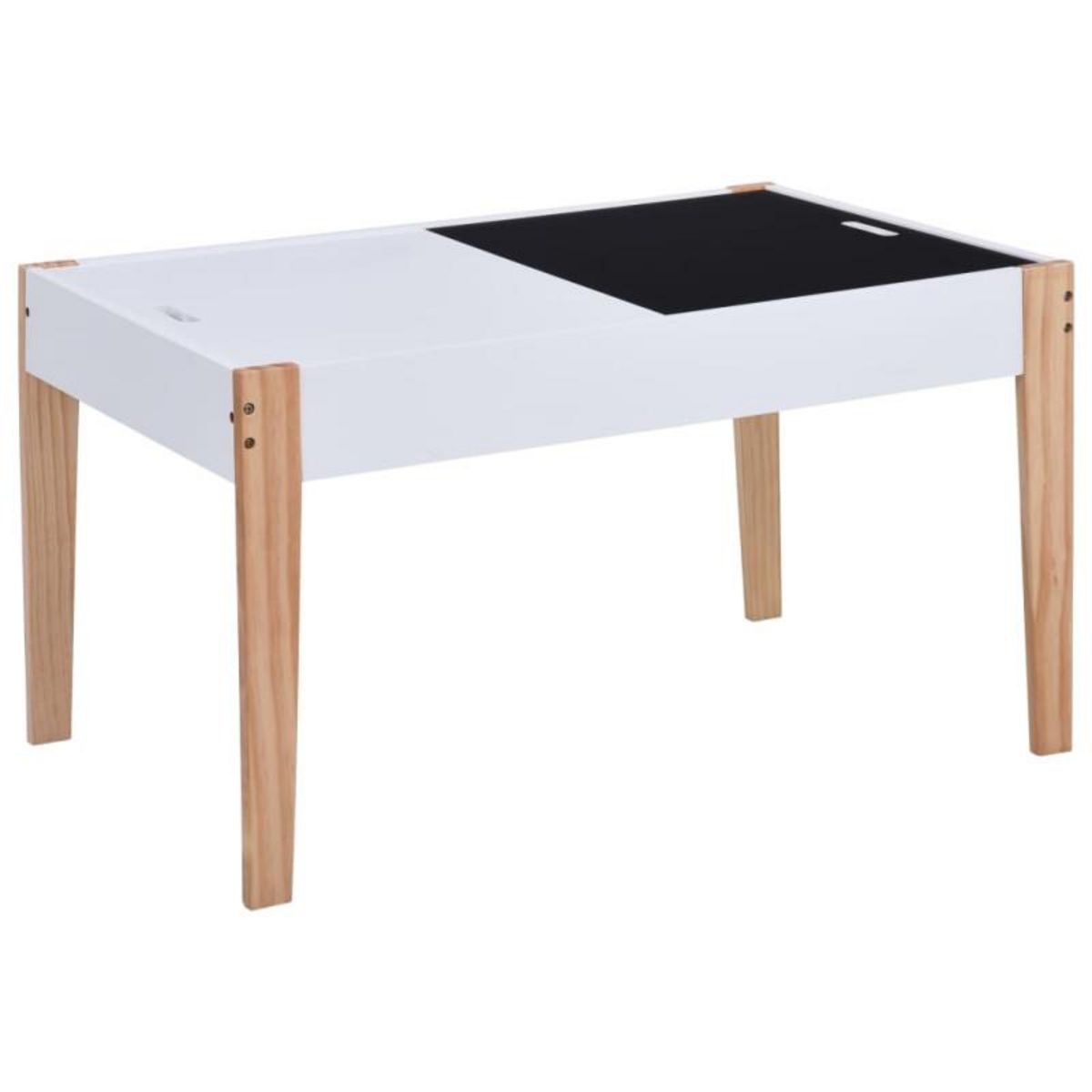 VIDAXL Ensemble de table et chaises pour enfants 3 pcs Noir et blanc