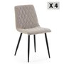 Voir la diapositive 1 : VS VENTA-STOCK Pack 4 chaises Abril recouvertes de tissu beige