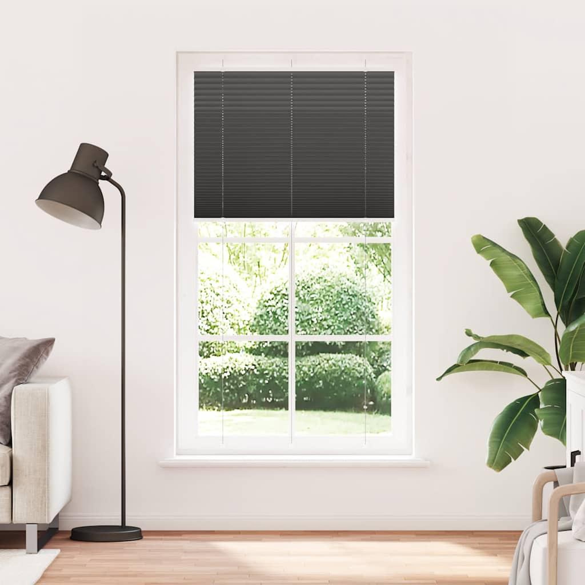Voir la diapositive 2 : VIDAXL Store plisse noir 105x200 cm largeur du tissu 104,4cm polyester