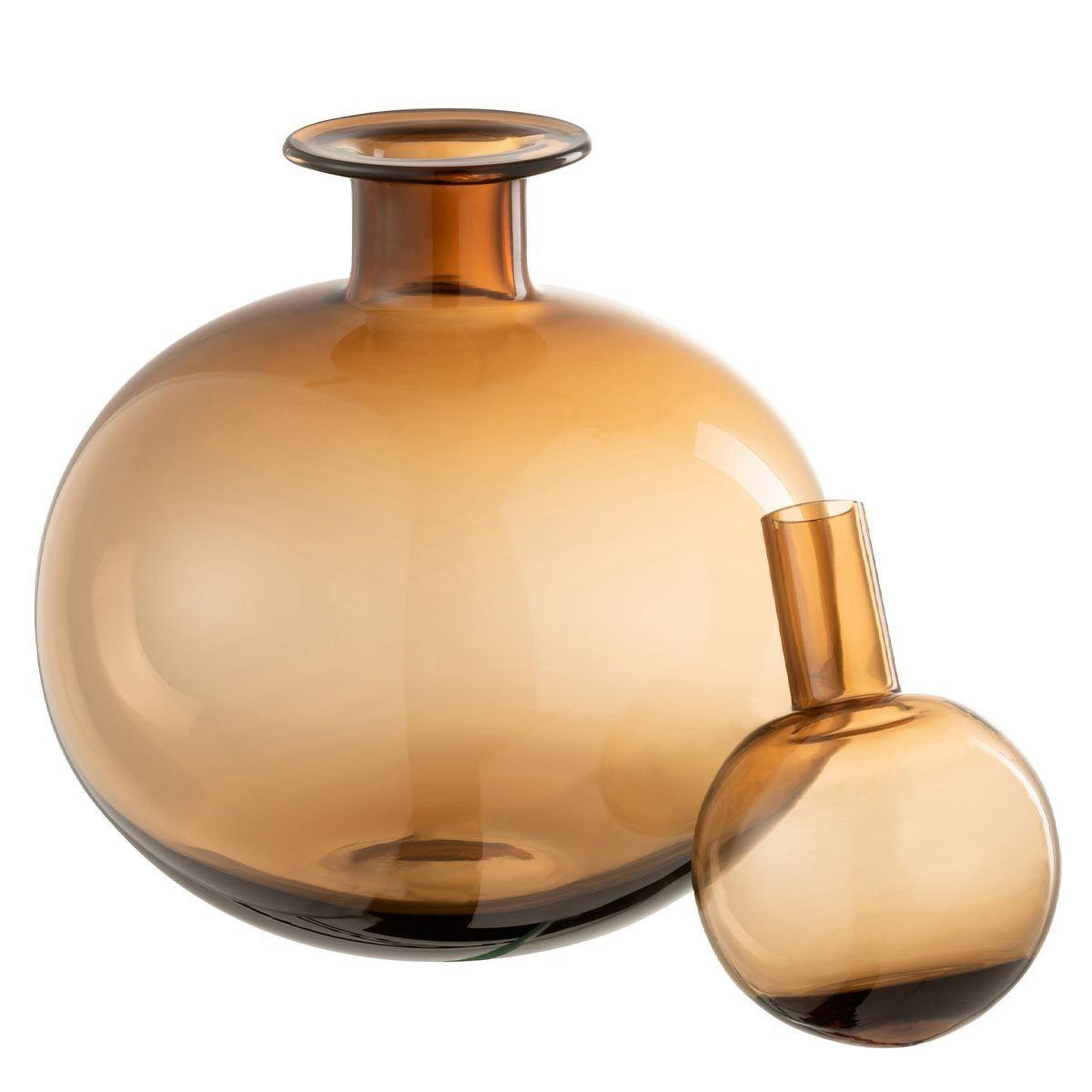 Voir la diapositive 2 : J-LINE Bouteille avec bouchon uni  joyce  28cm marron