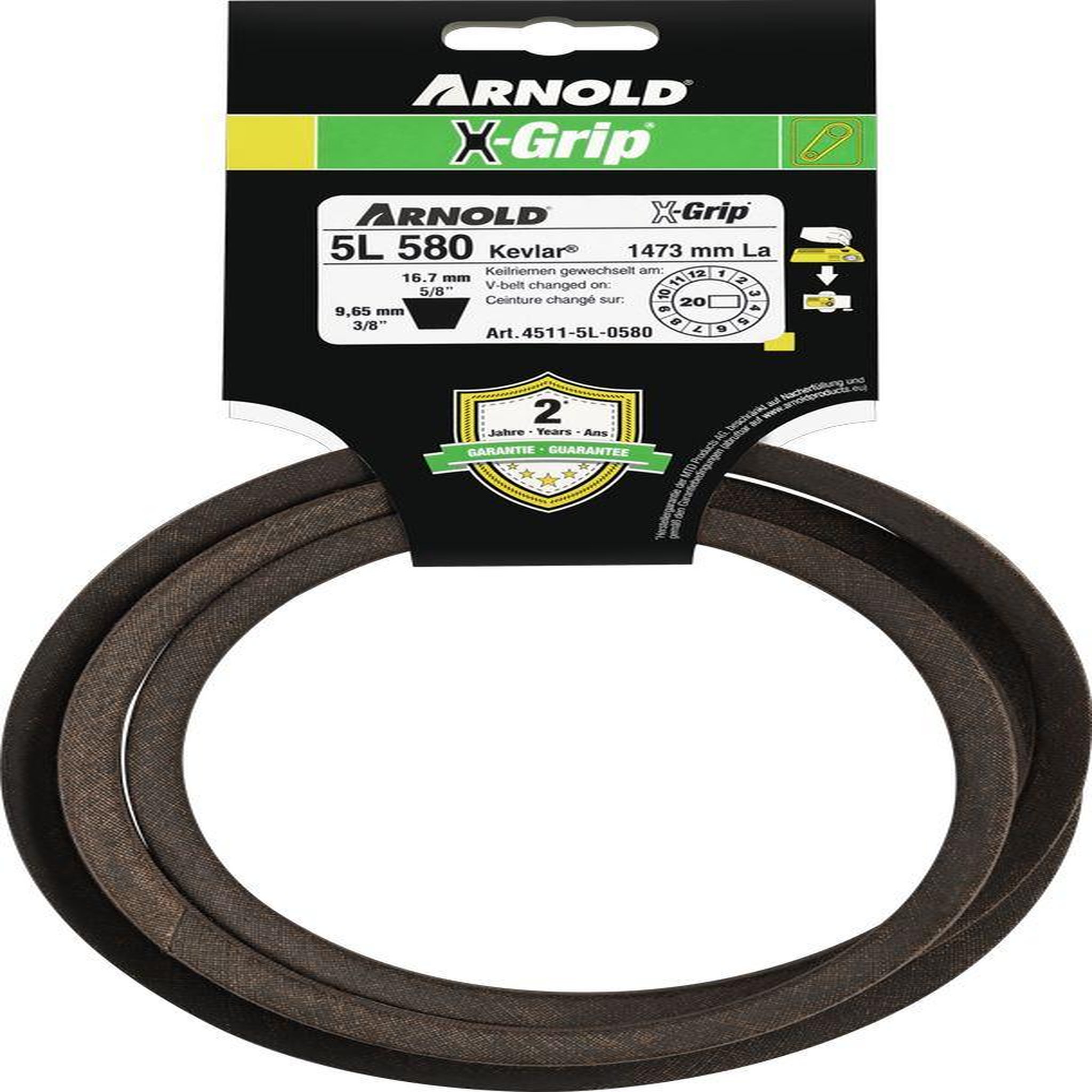 ARNOLD Courroie trapézoïdale x-grip v de type 5l580