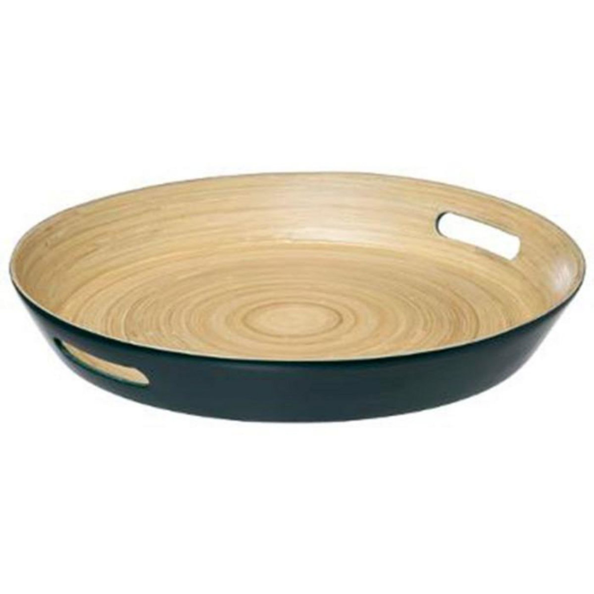FIVE Plateau Rond en Bambou  Modern  42cm Pétrole