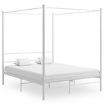 VIDAXL Cadre de lit a baldaquin sans matelas blanc 160x200 cm metal