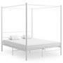 Voir la diapositive 1 : VIDAXL Cadre de lit a baldaquin sans matelas blanc 160x200 cm metal