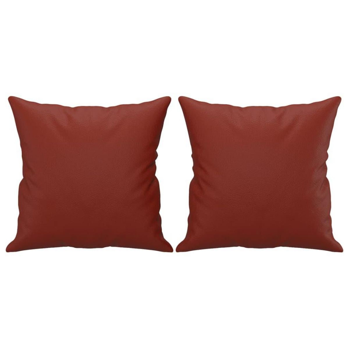 VIDAXL Coussins decoratifs lot de 2 Rouge bordeaux 40x40 cm Similicuir