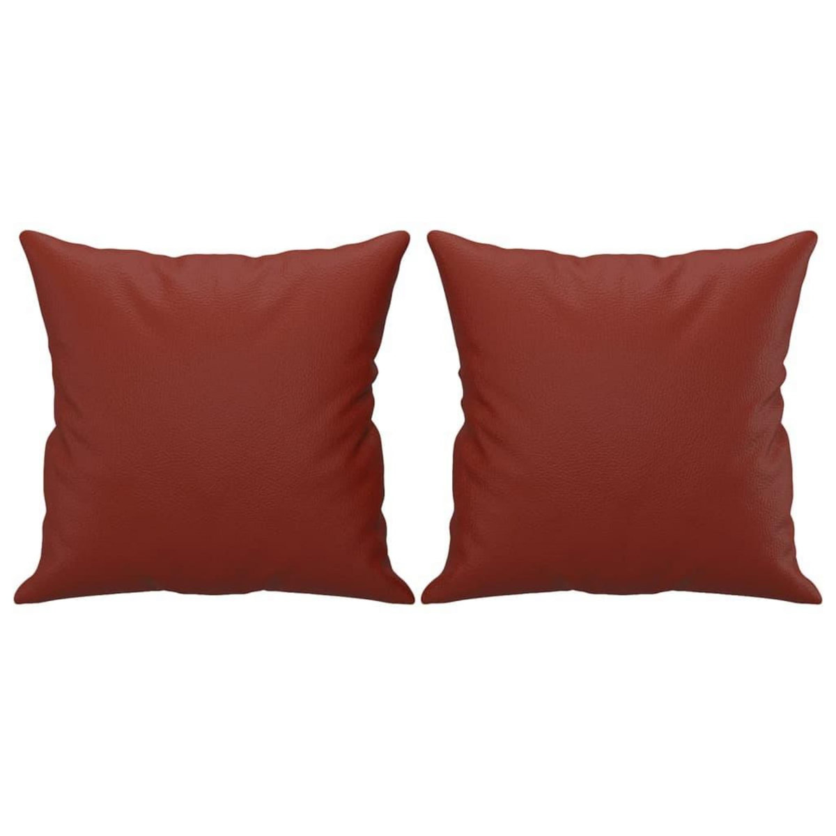VIDAXL Coussins decoratifs lot de 2 Rouge bordeaux 40x40 cm Similicuir