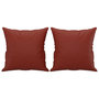 Voir la diapositive 2 : VIDAXL Coussins decoratifs lot de 2 Rouge bordeaux 40x40 cm Similicuir