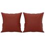 Voir la diapositive 2 : VIDAXL Coussins decoratifs lot de 2 Rouge bordeaux 40x40 cm Similicuir