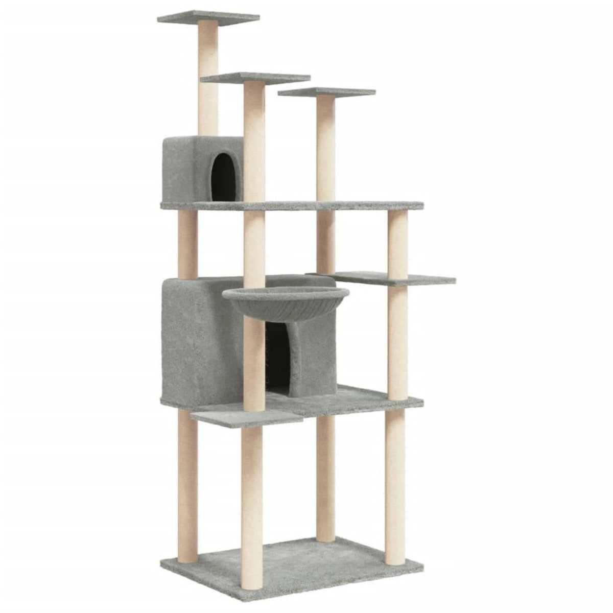 VIDAXL Arbre a chat avec griffoirs en sisal Gris clair 166 cm