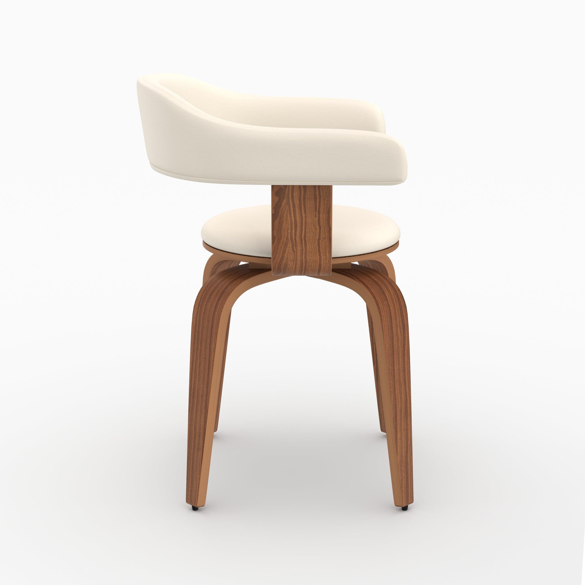 Voir la diapositive 6 : MAISON PAVANE Chaise avec accoudoirs en cuir synthétique blanc-harold