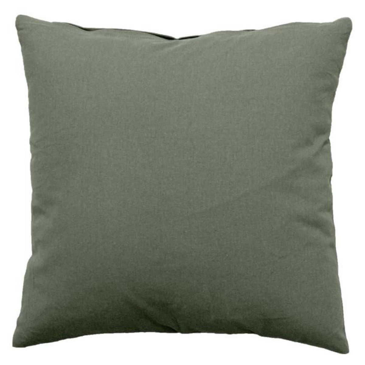 Paris Prix Coussin Déco Uni Déhoussable  Panama  60x60cm Vert Gris