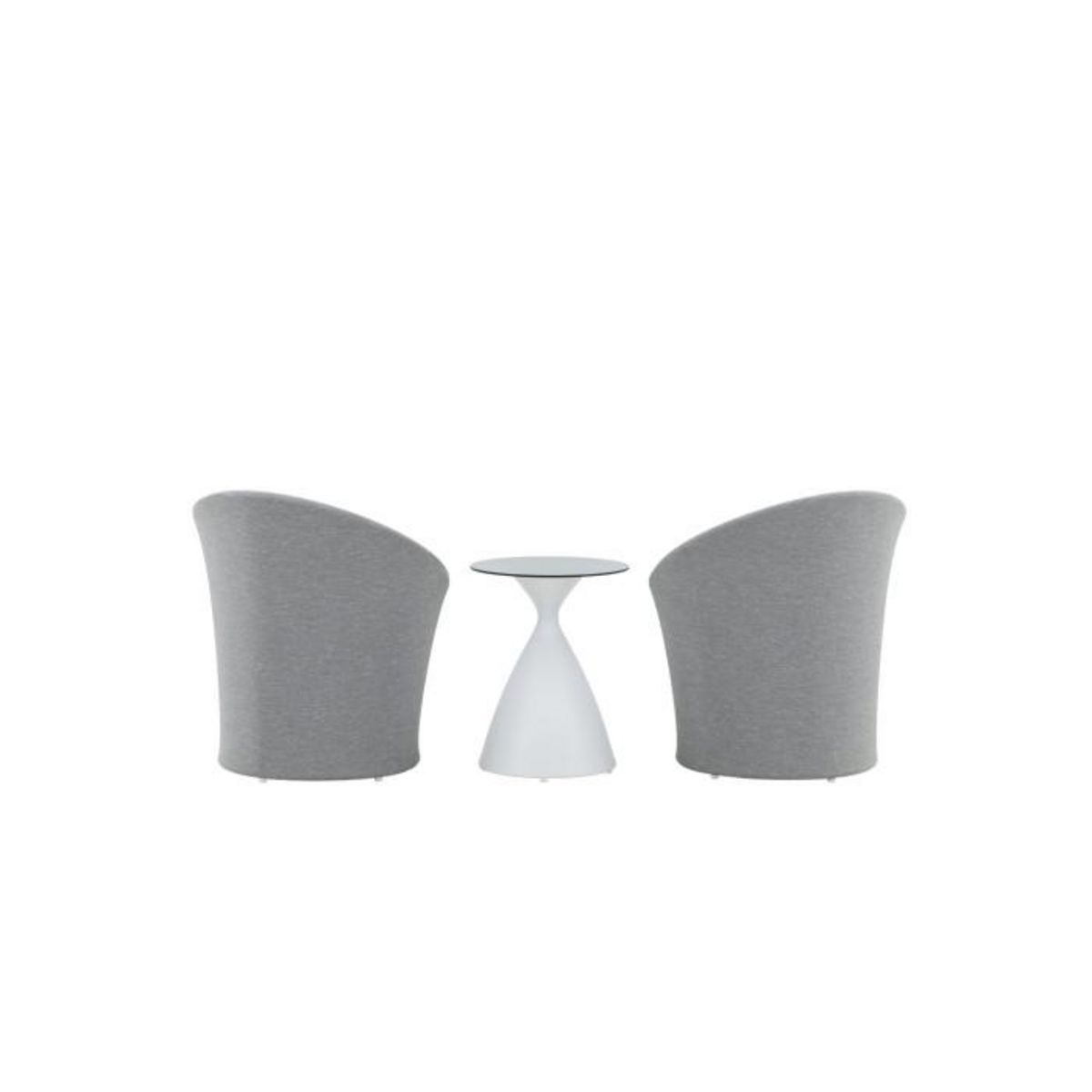 Paris Prix Salon de Jardin Design  Spoga  73cm Gris & Blanc