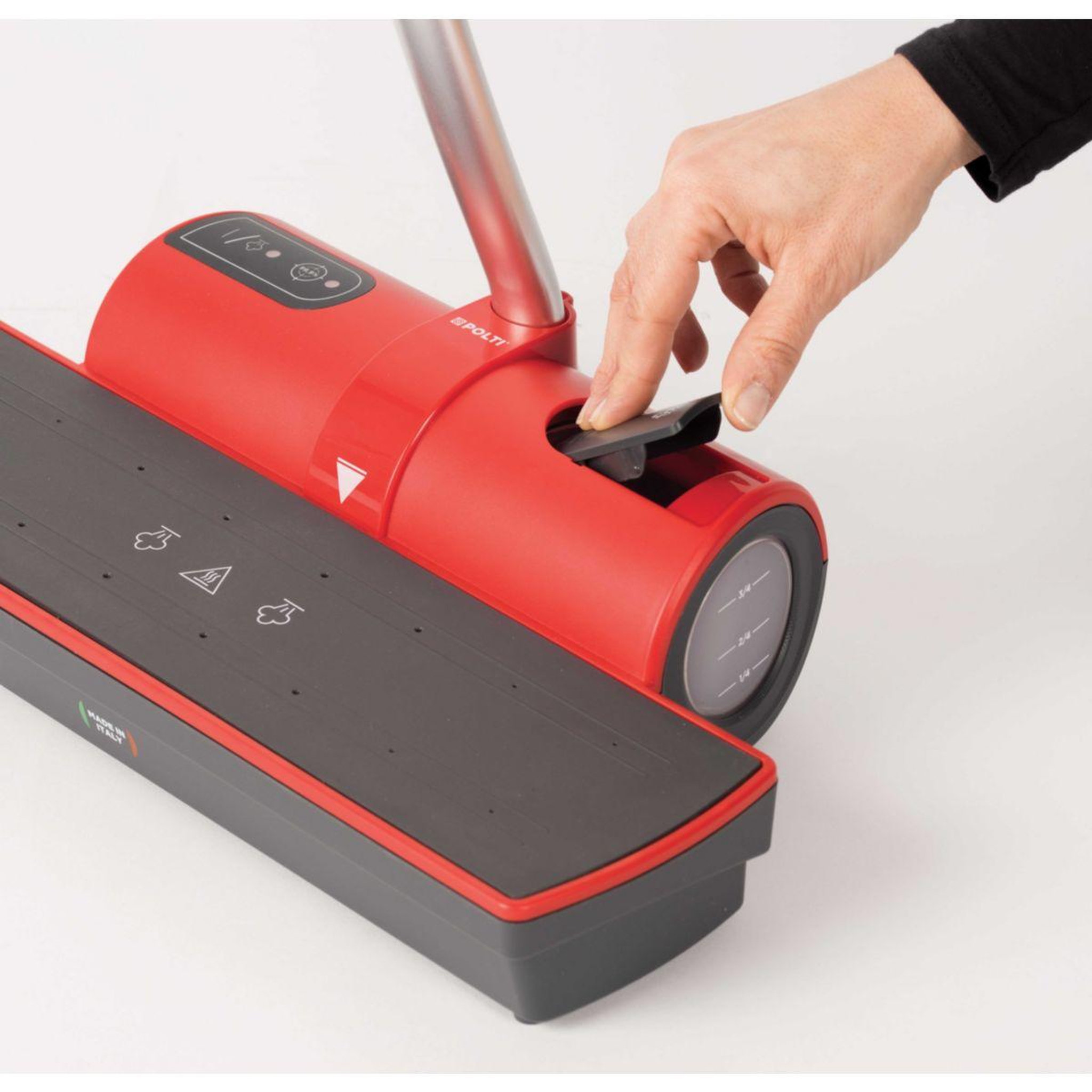 Voir la diapositive 4 : POLTI Balai chauffant nettoyant Moppy rouge