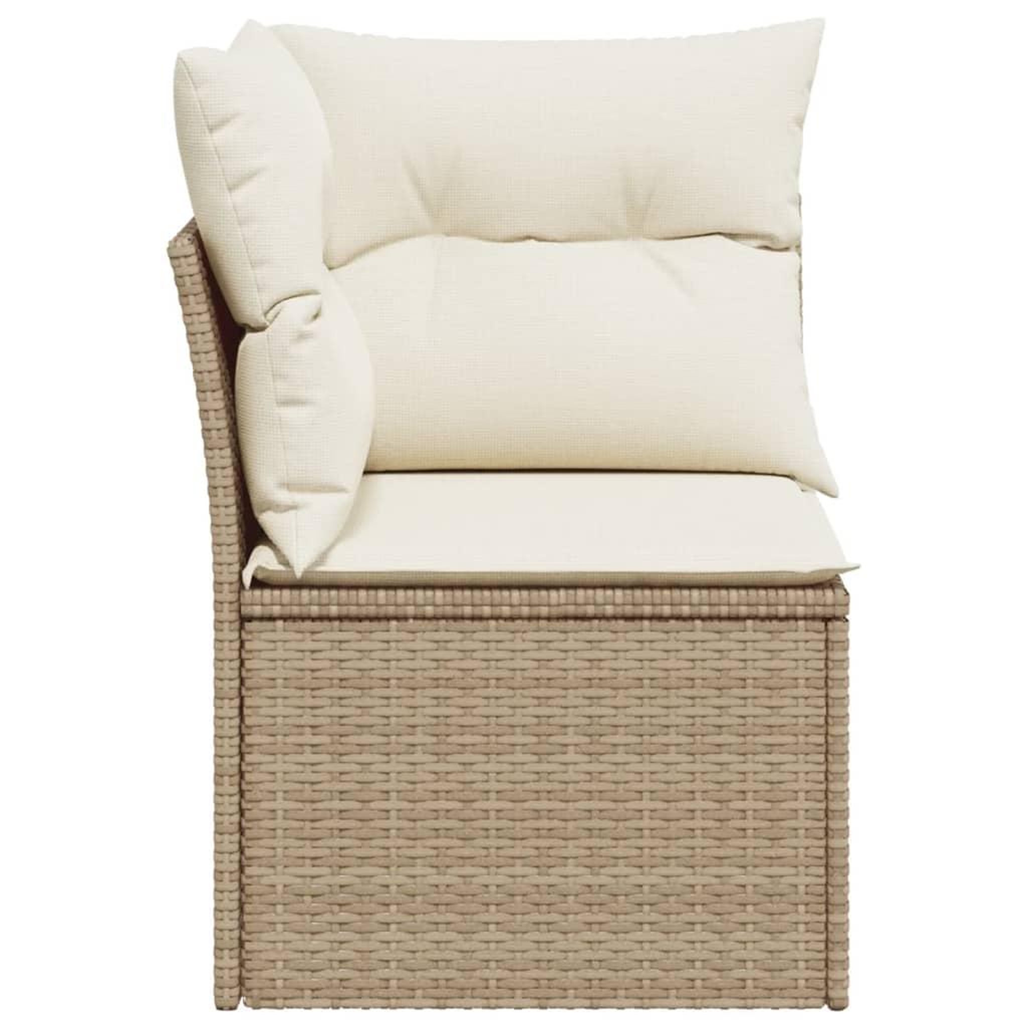 Voir la diapositive 5 : VIDAXL Canape d'angle de jardin avec coussins beige resine tressee