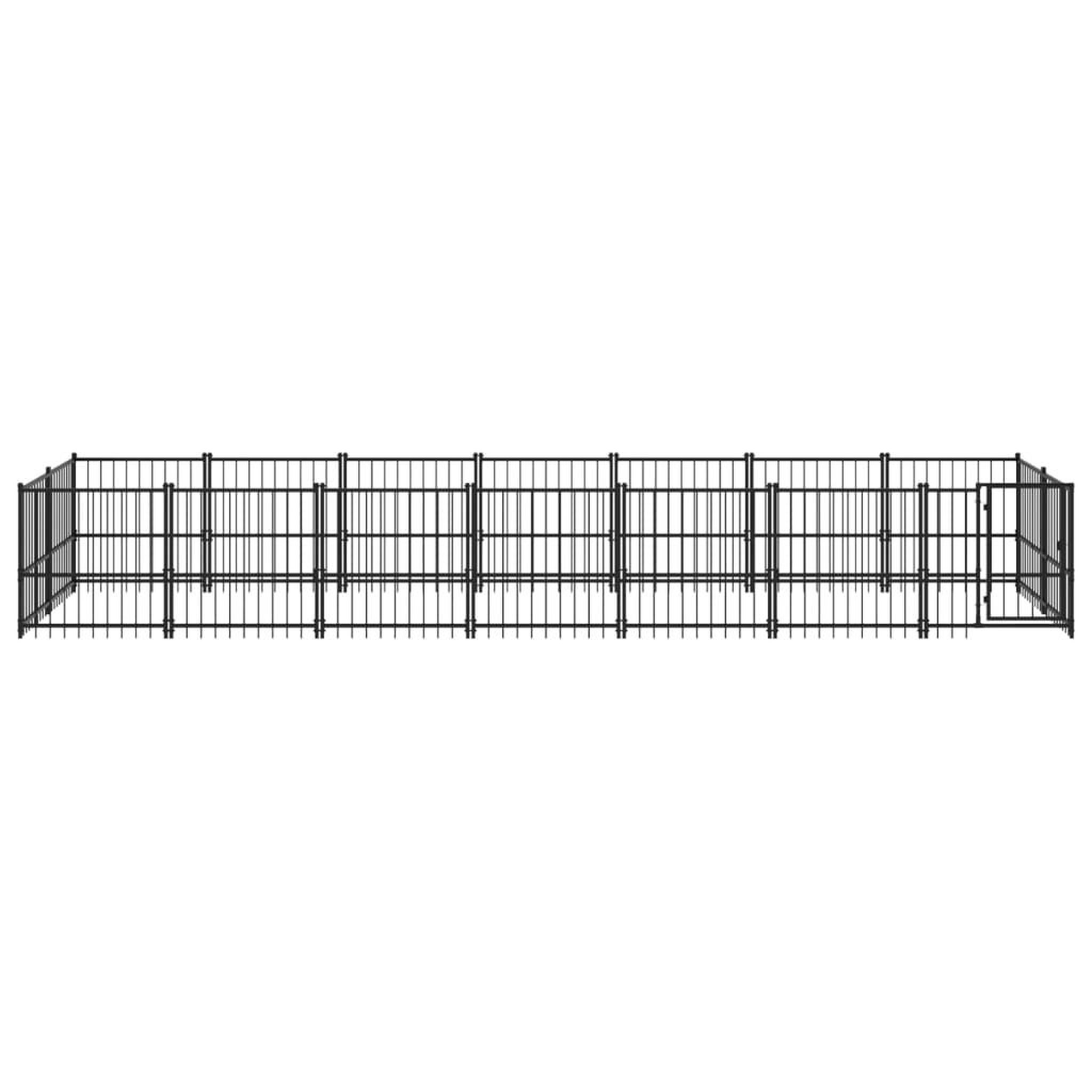 Voir la diapositive 3 : VIDAXL Chenil d'exterieur pour chiens Acier 13,14 m²