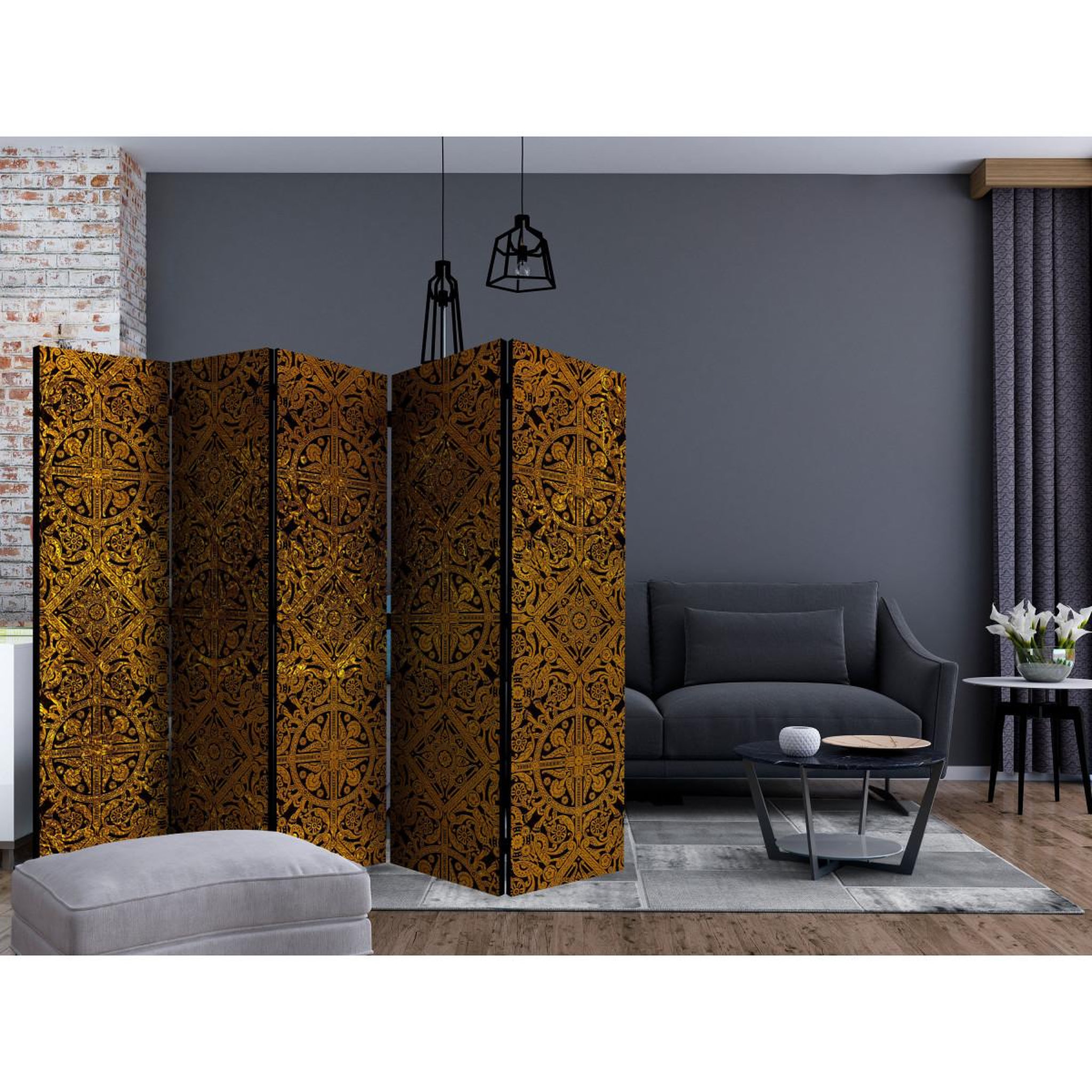 Voir la diapositive 2 : Paris Prix Paravent 5 volets  celtic treasure  172x225cm