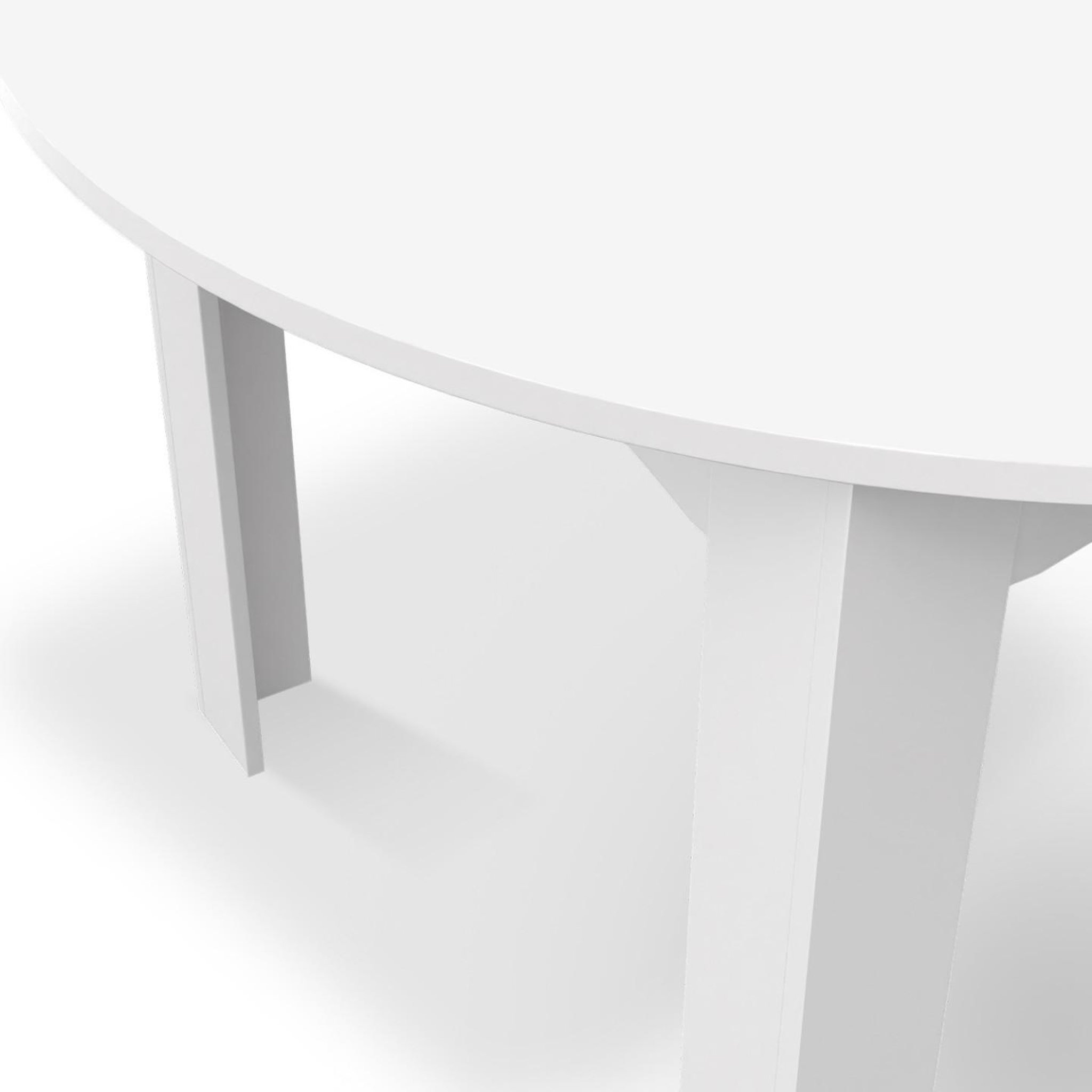 Voir la diapositive 6 : ID MARKET Table à manger extensible ronde dona 4-8 personnes blanc 110-150 cm