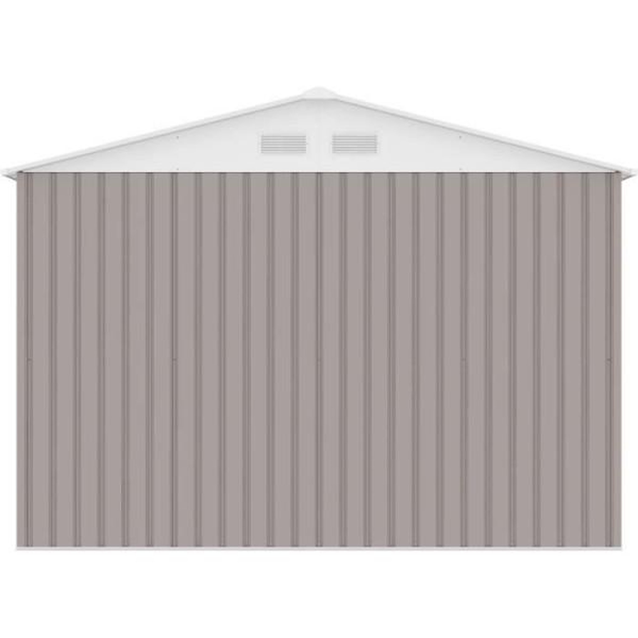 Voir la diapositive 6 : MARKET24 URANUS Abri de jardin en métal 8,84 m² - 277 x 319 x 202 cm - Kit d'ancrage inclus, 2 portes coulissantes - Taupe