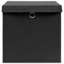VIDAXL Boîtes de rangement avec couvercle 10 pcs Noir 32x32x32cm Tissu