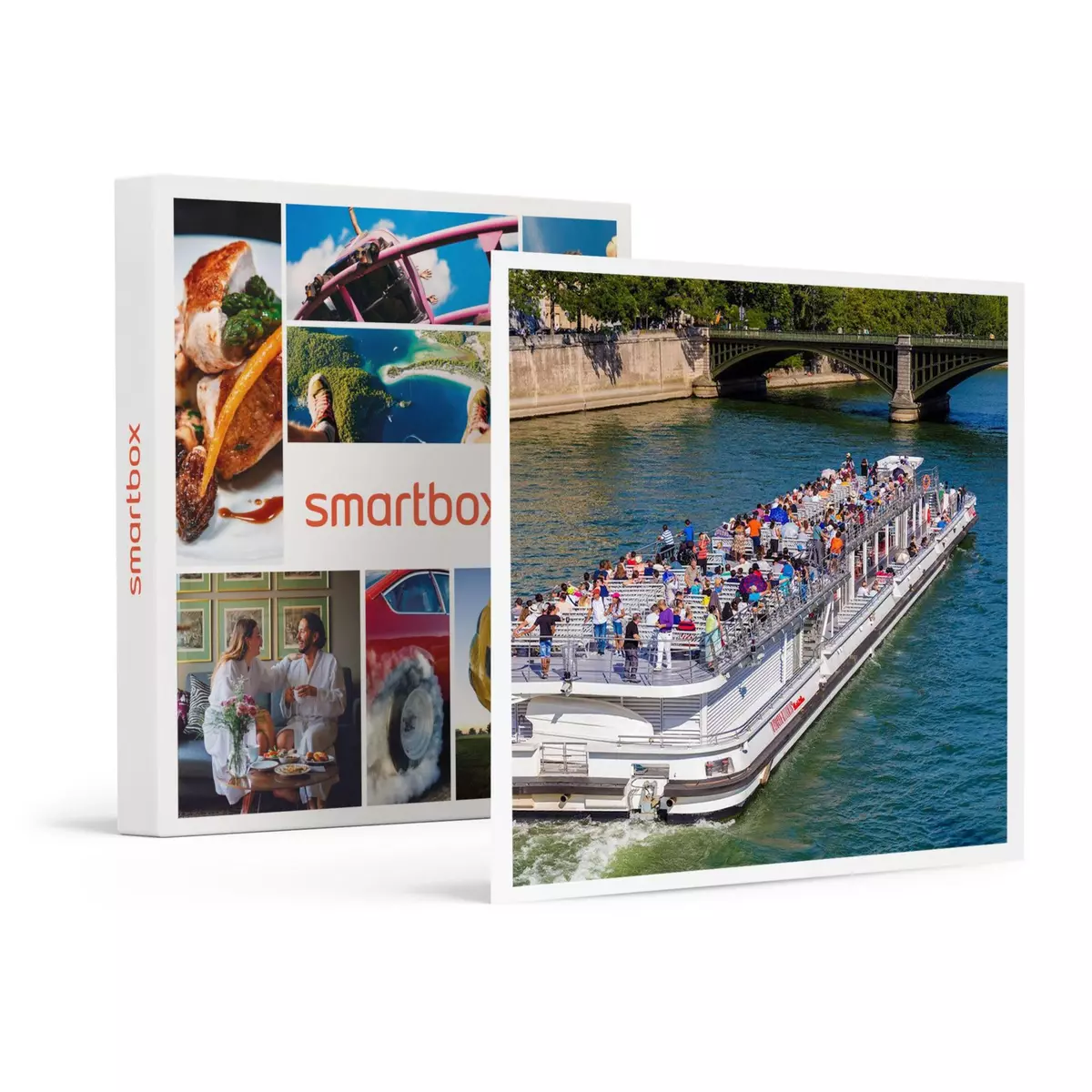 Smartbox Croisière gourmande en bateau-mouche : déjeuner sur la Seine pour 2 adultes et 2 enfants - Coffret Cadeau Gastronomie
