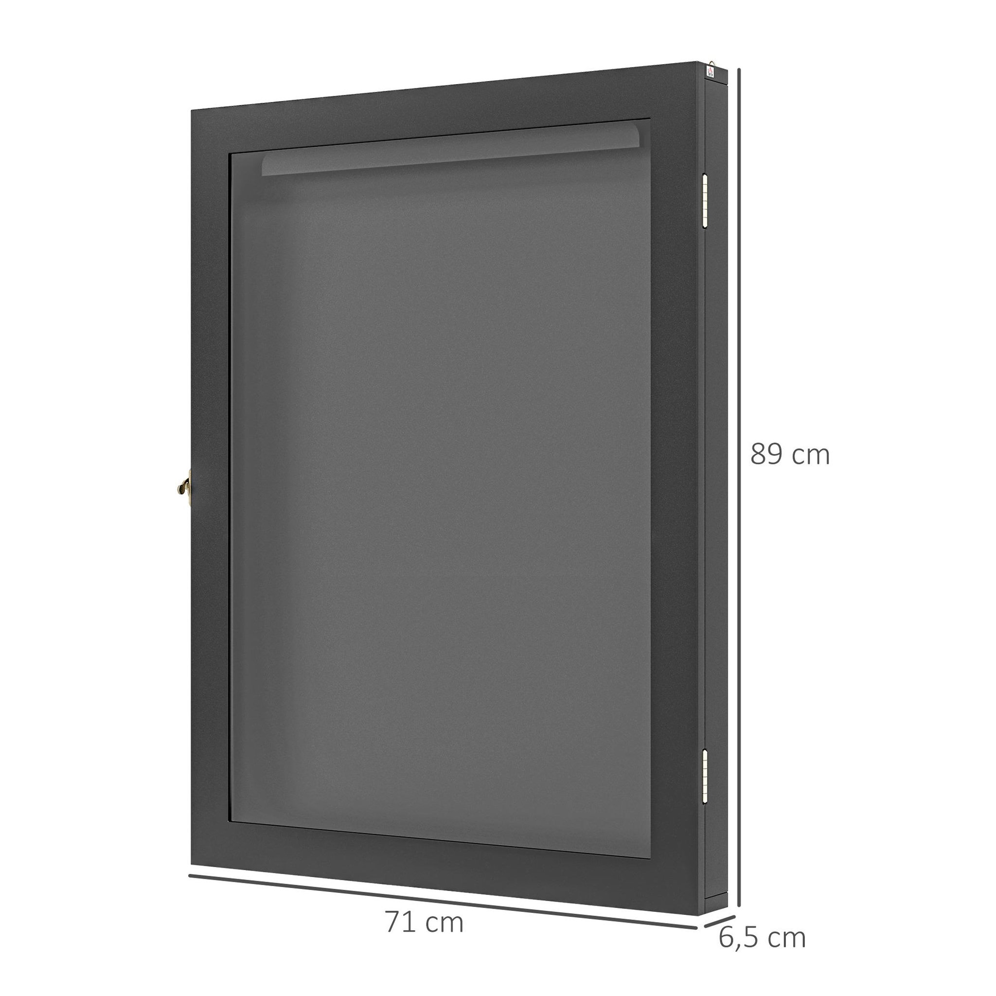 Voir la diapositive 3 : HOMCOM Frame box T-frame cadre pour maillot porte acrylique doublure interne feutre dim. 71L x 7l x 89H cm noir