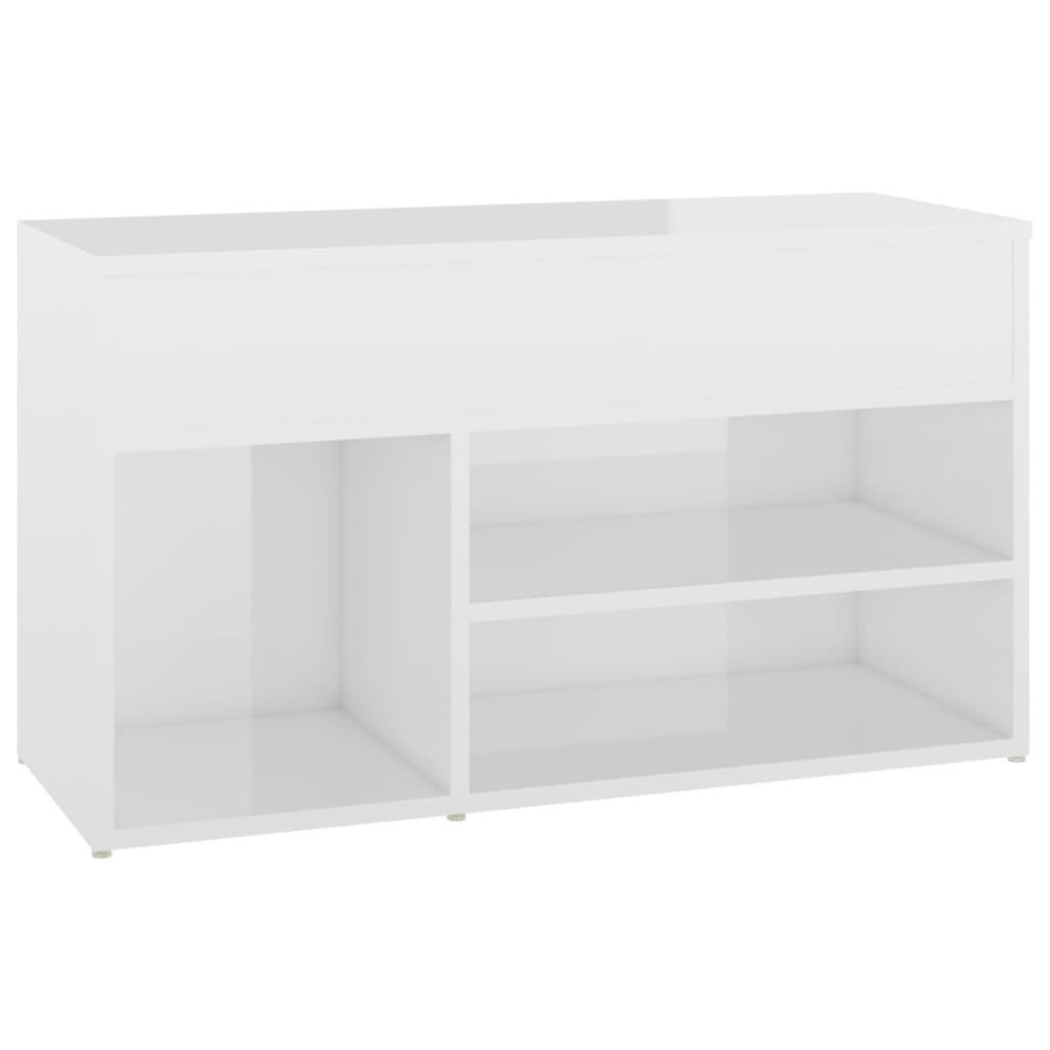 VIDAXL Banc a chaussures Blanc brillant 80x30x45 cm Bois d'ingenierie