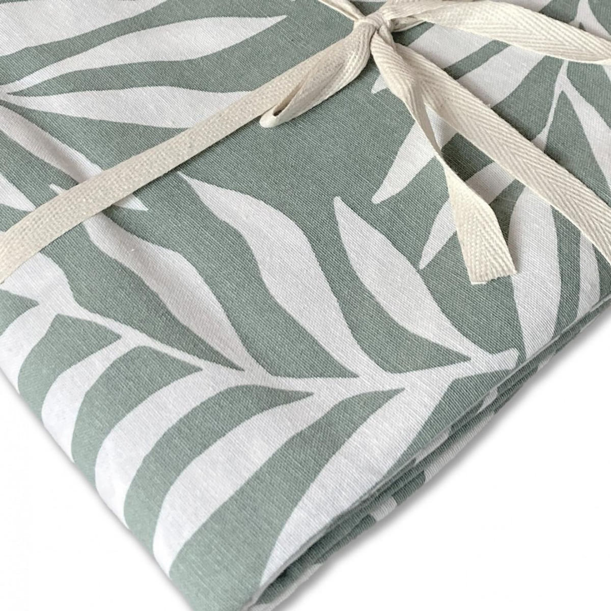 FUTURE HOME Lot nappe rectangle + 4 serviettes de table déperlante feuillage 140x240cm VERA