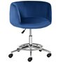 VINSETTO Vinsetto Chaise de bureau ergonomique hauteur réglable pivotante piètement chromé revêtement velours grand confort bleu roi