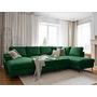Voir la diapositive 3 : BEST MOBILIER Lilly - canapé panoramique d'angle droit - 7 places - convertible avec coffre - en velours côtelé