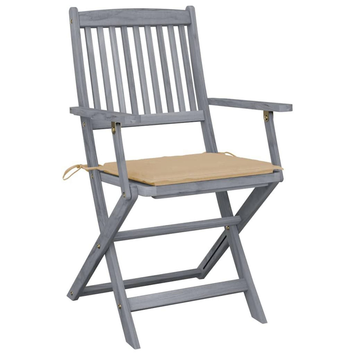 VIDAXL Chaises pliables d'exterieur lot de 4 et coussins Bois d'acacia