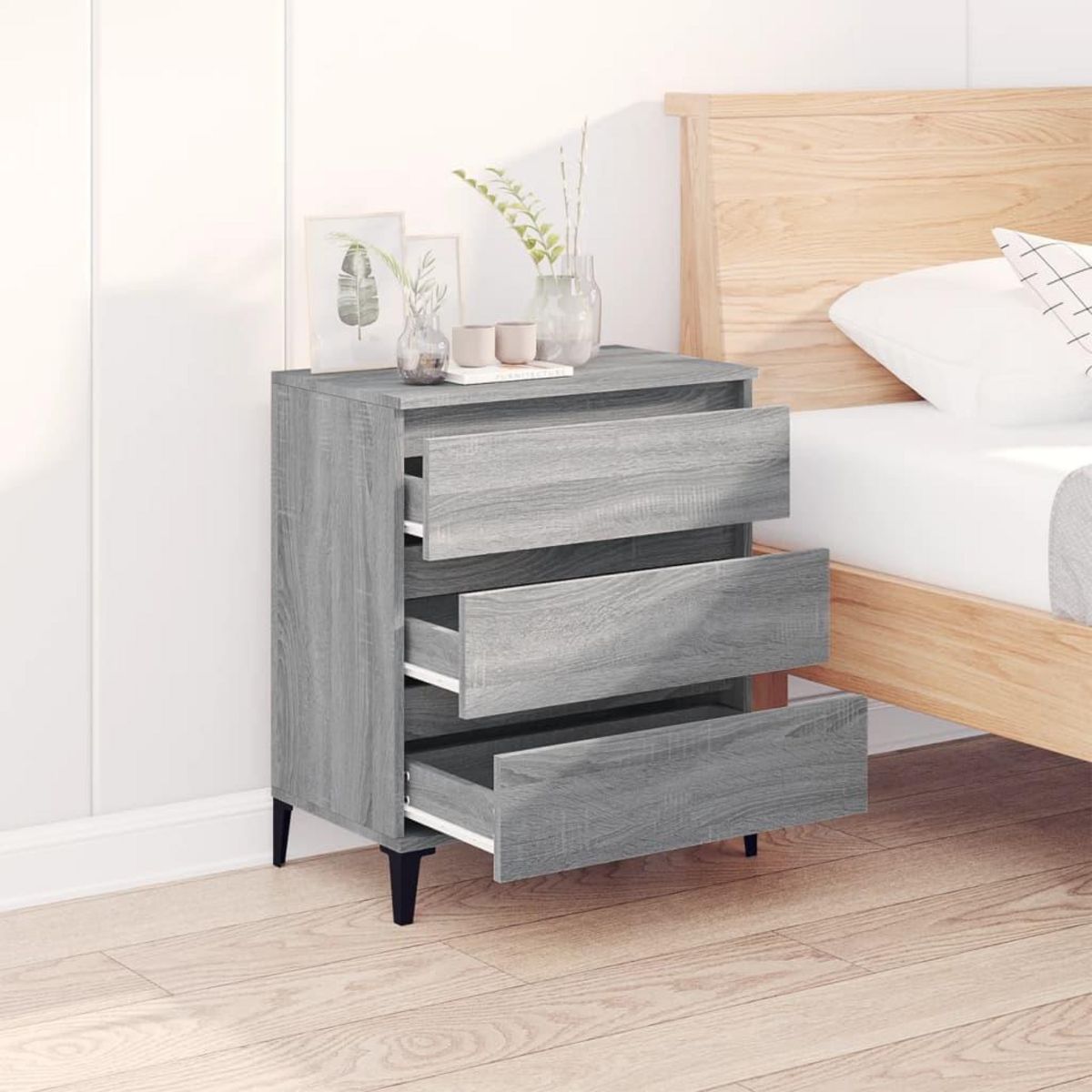 VIDAXL Buffet Sonoma gris 60x35x70 cm Bois d'ingenierie