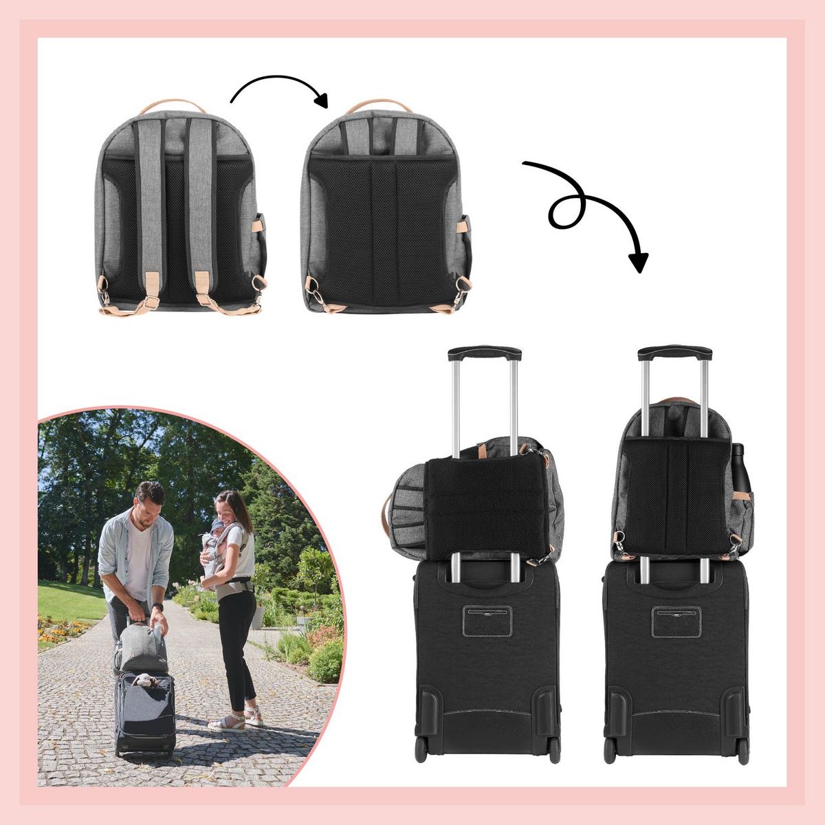 BABYMOOV Sac à dos à langer multi-poches Le Pyla