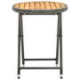 Voir la diapositive 3 : VIDAXL Table a the Gris 60 cm Resine tressee et bois d'acacia solide
