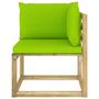 Voir la diapositive 4 : VIDAXL Canape d'angle de jardin avec coussins Bois impregne de vert