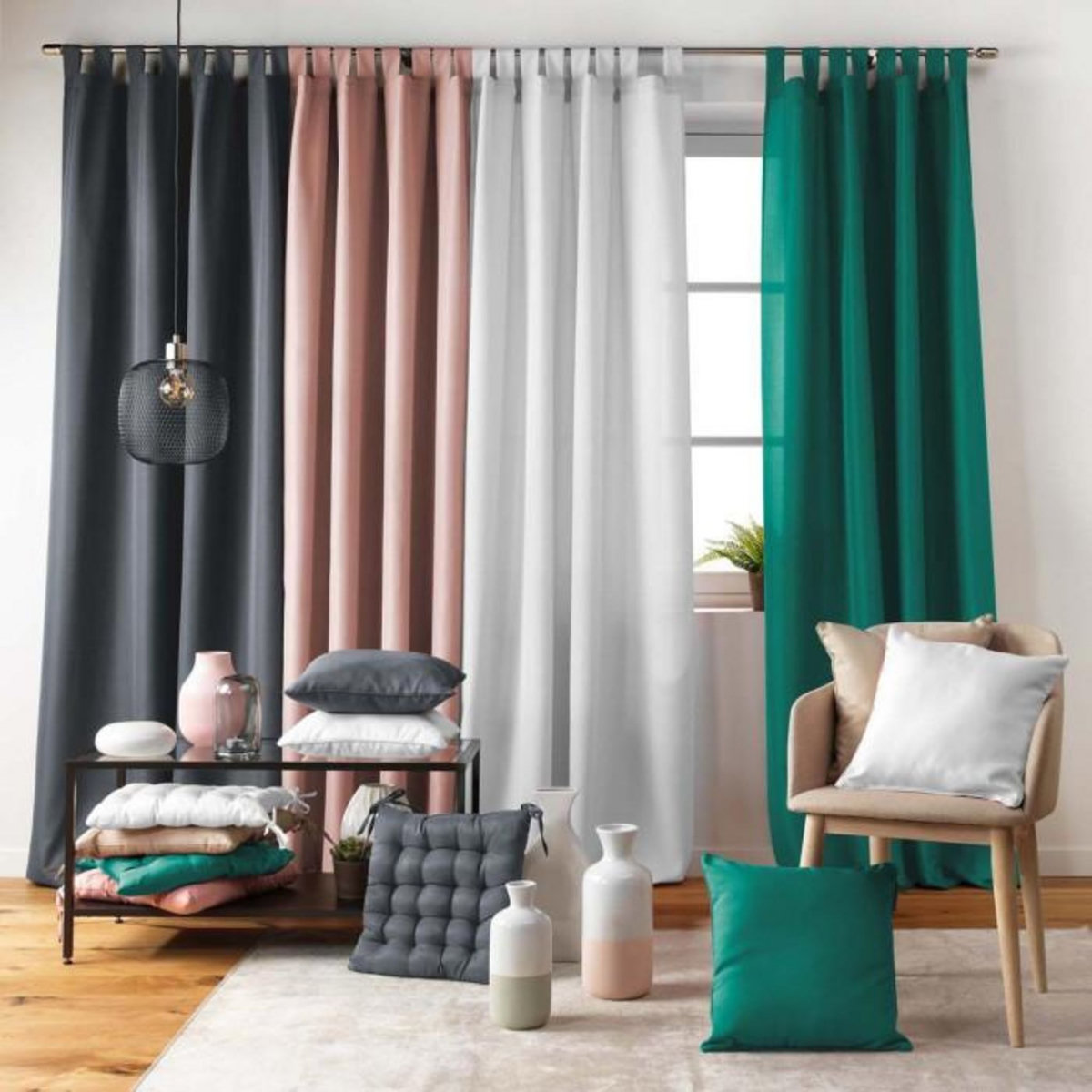 Paris Prix Rideau à Passants  Essentiel  140x260cm Kaki