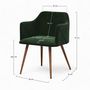 Voir la diapositive 4 : Rendez vous déco Lot de 2 chaises avec accoudoirs en velours vert foncé - Daisy