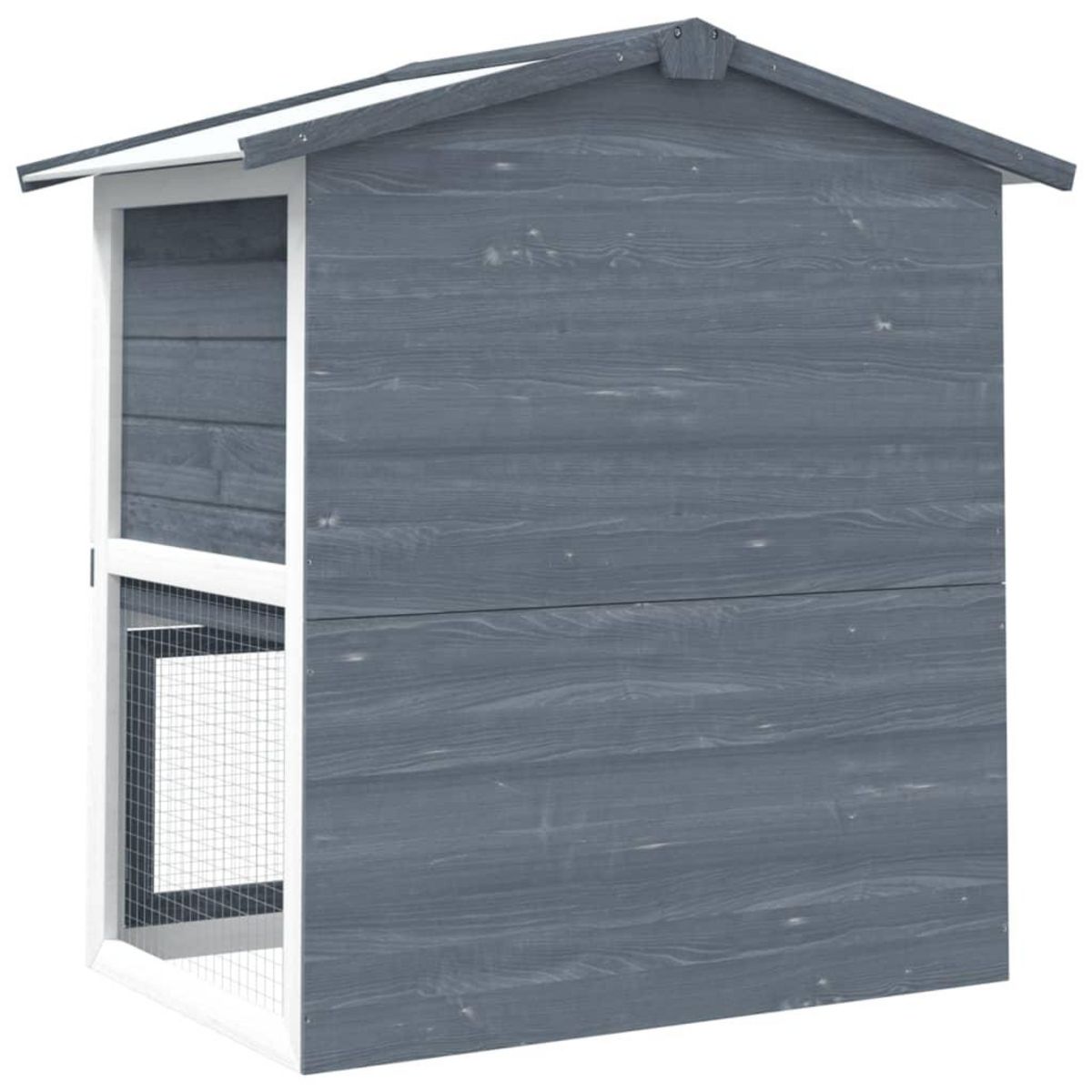 VIDAXL Clapier d'exterieur 3 portes Gris Bois