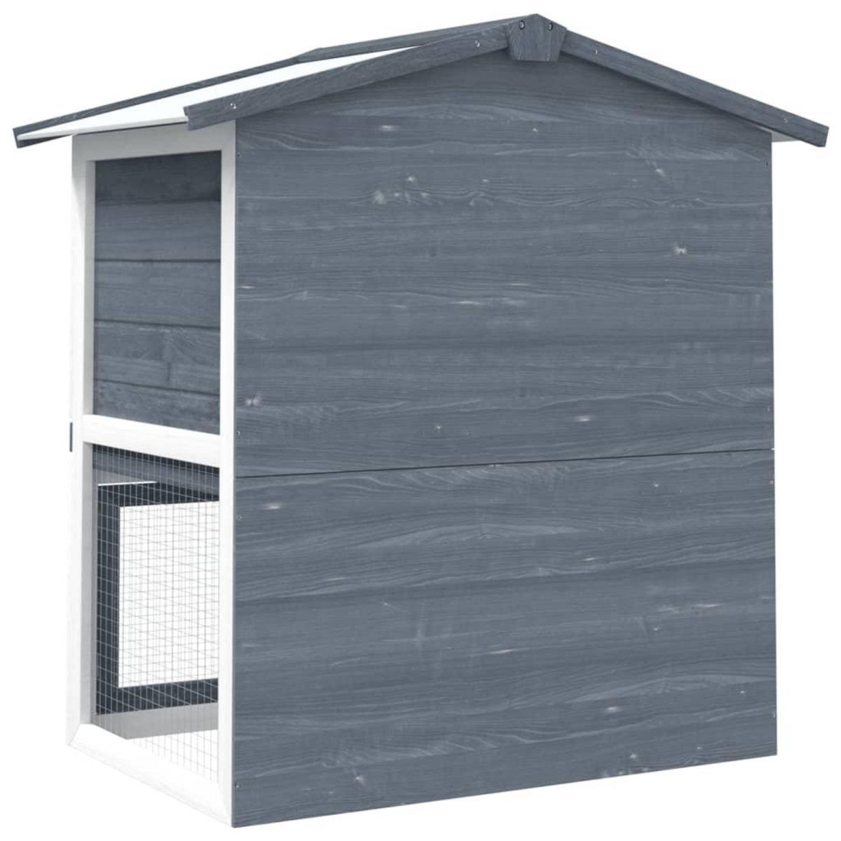 VIDAXL Clapier d'exterieur 3 portes Gris Bois
