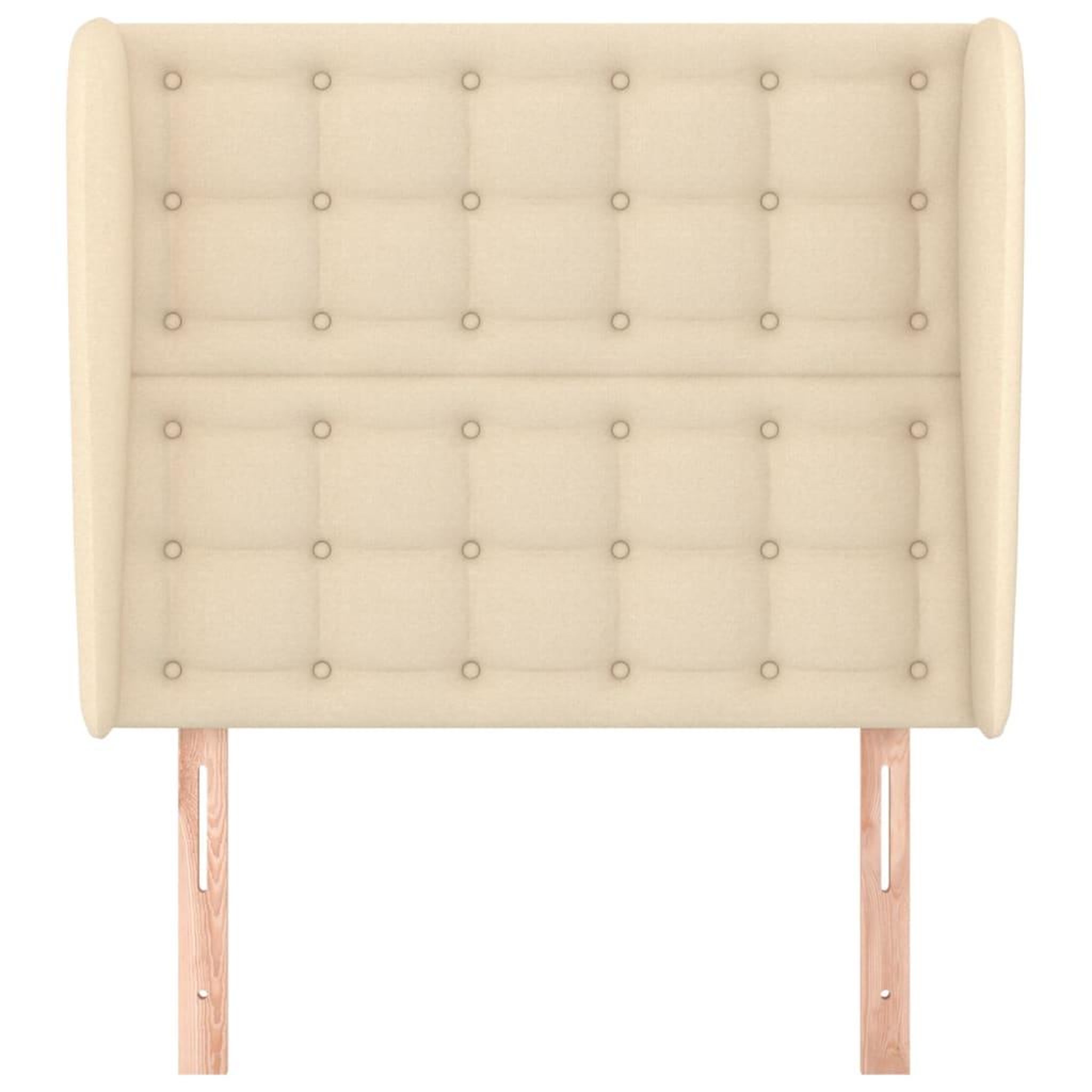 Voir la diapositive 3 : VIDAXL Tete de lit avec oreilles Creme 103x23x118/128 cm Tissu