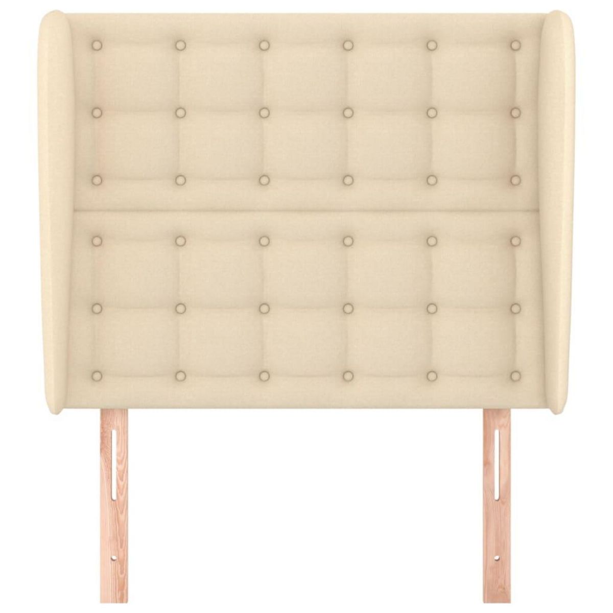 VIDAXL Tete de lit avec oreilles Creme 103x23x118/128 cm Tissu